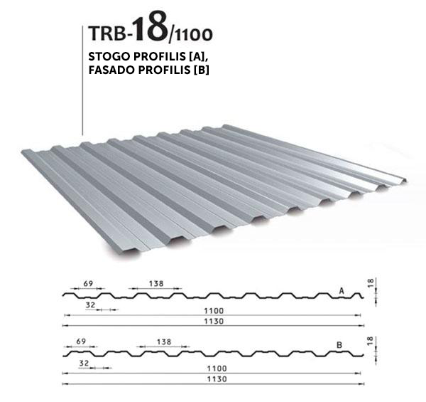 Trapecinis profilis TRB 18/1100 Trapecinis profilis TRB 18/1100